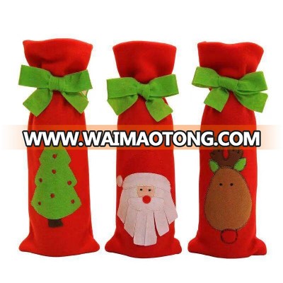 Christmas santa claus and snowman wine bottle set bow tie wine bottle bag