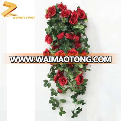 Artificial wall hanging flower hanging basket flower decorative roses flowers vine