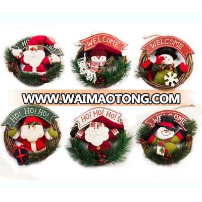 Factory Christmas hanging ornaments rattan Christmas snowman Santa Claus garland