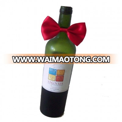 Red wine bottle bow handmade rubber band bow polyester with high-grade ribbon bow 6*10cm