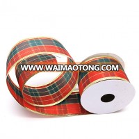 Checked Wired Edge Woven Ribbon Gift Bow Ribbon Factory Custom