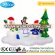 snowman penguin small bear and christmas tree on the white cloud inflatable decorations outdoor